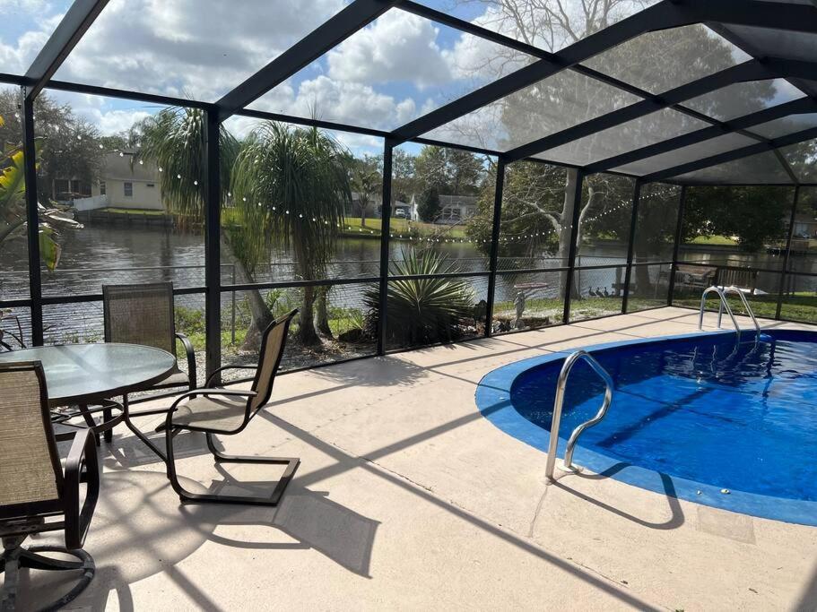 הוילה ניו פורט ריצ'י Private Tropical Waterfront Sanctuary W Pool, Hot Tub & An Island! Pet Friendly מראה חיצוני תמונה